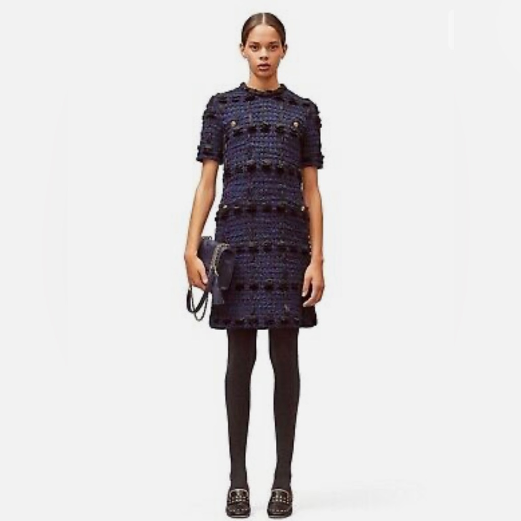 Brand New! Tory Burch Ribbon Tweed Sweater Dress!